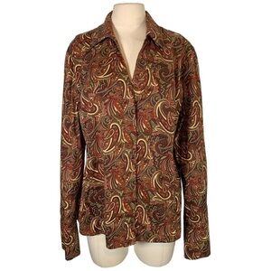 Lafayette 148 Long  Sleeve Button Down Top Size 16